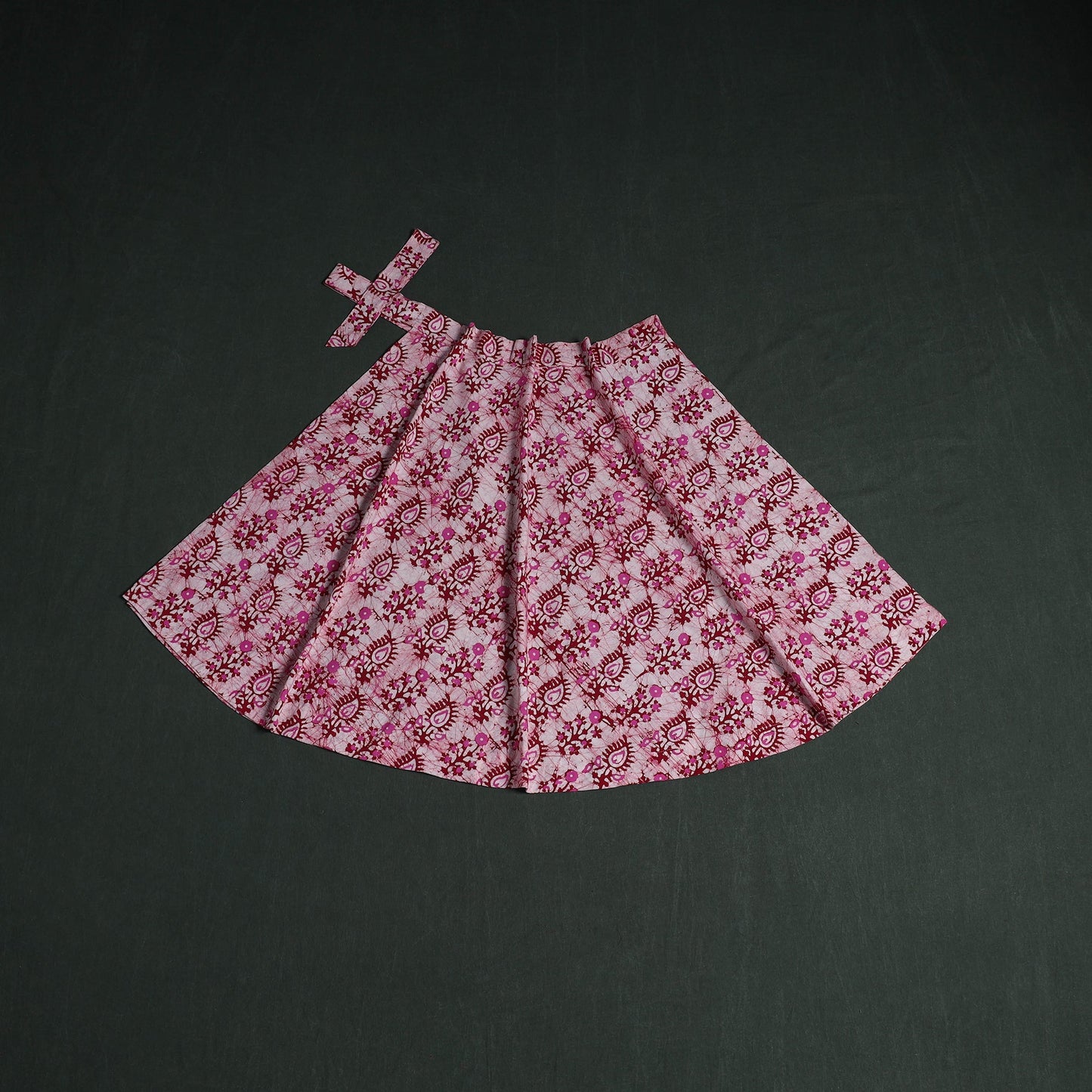 Hand block batik print cotton wrap around skirt 26
