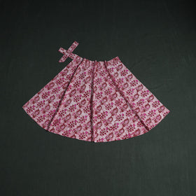 Hand block batik print cotton wrap around skirt 26