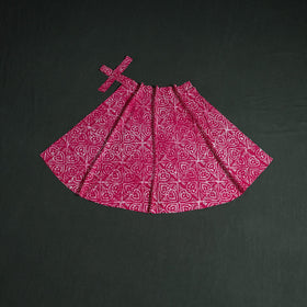 Hand block batik print cotton wrap around skirt 32