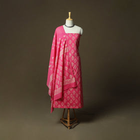 Hand block jaipur print cotton 3pc unstitched dress
