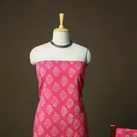 Hand block jaipur print cotton 3pc unstitched dress