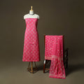 Hand block jaipur print cotton 3pc unstitched dress