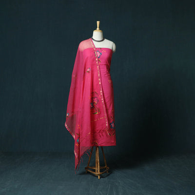 Hand block jaipur print cotton 3pc unstitched dress
