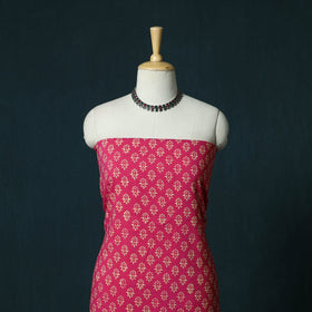Hand block jaipur print cotton 3pc unstitched dress