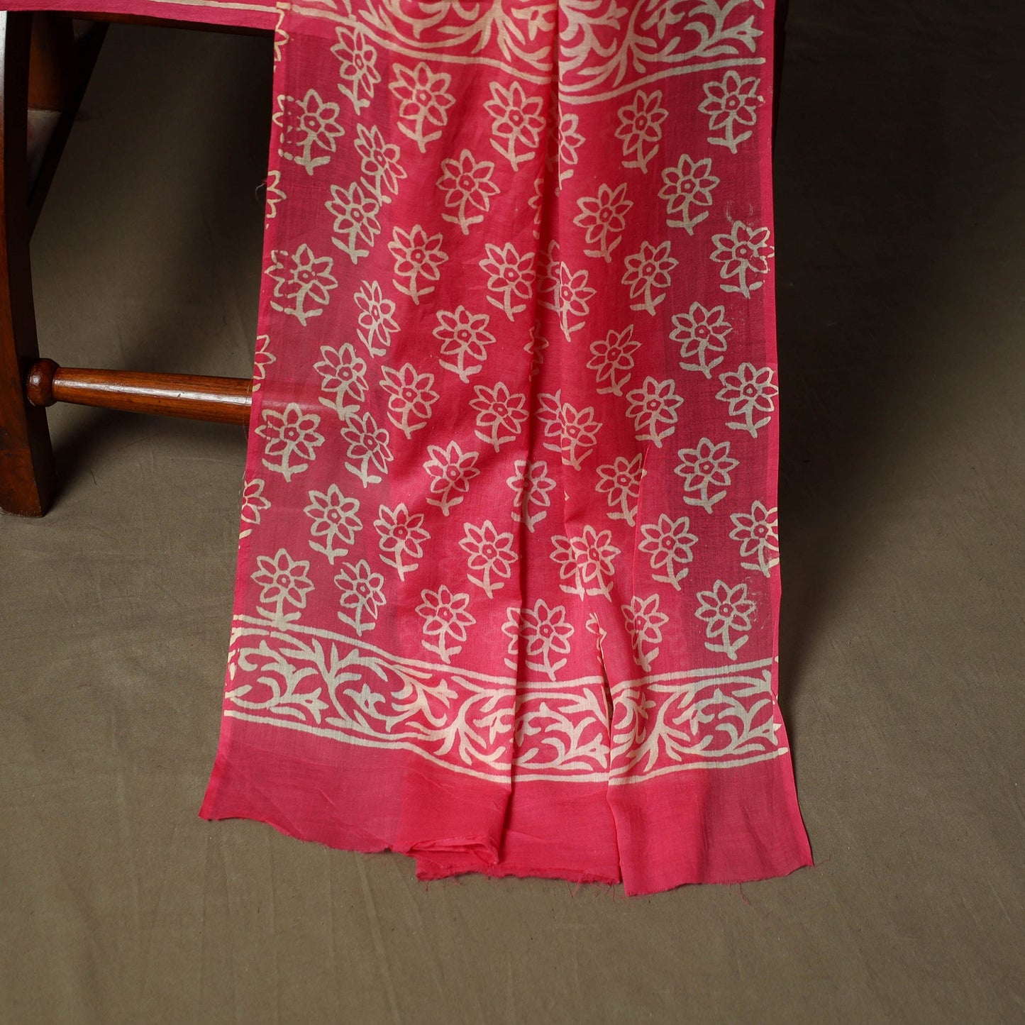 Hand block jaipur print cotton 3pc unstitched dress