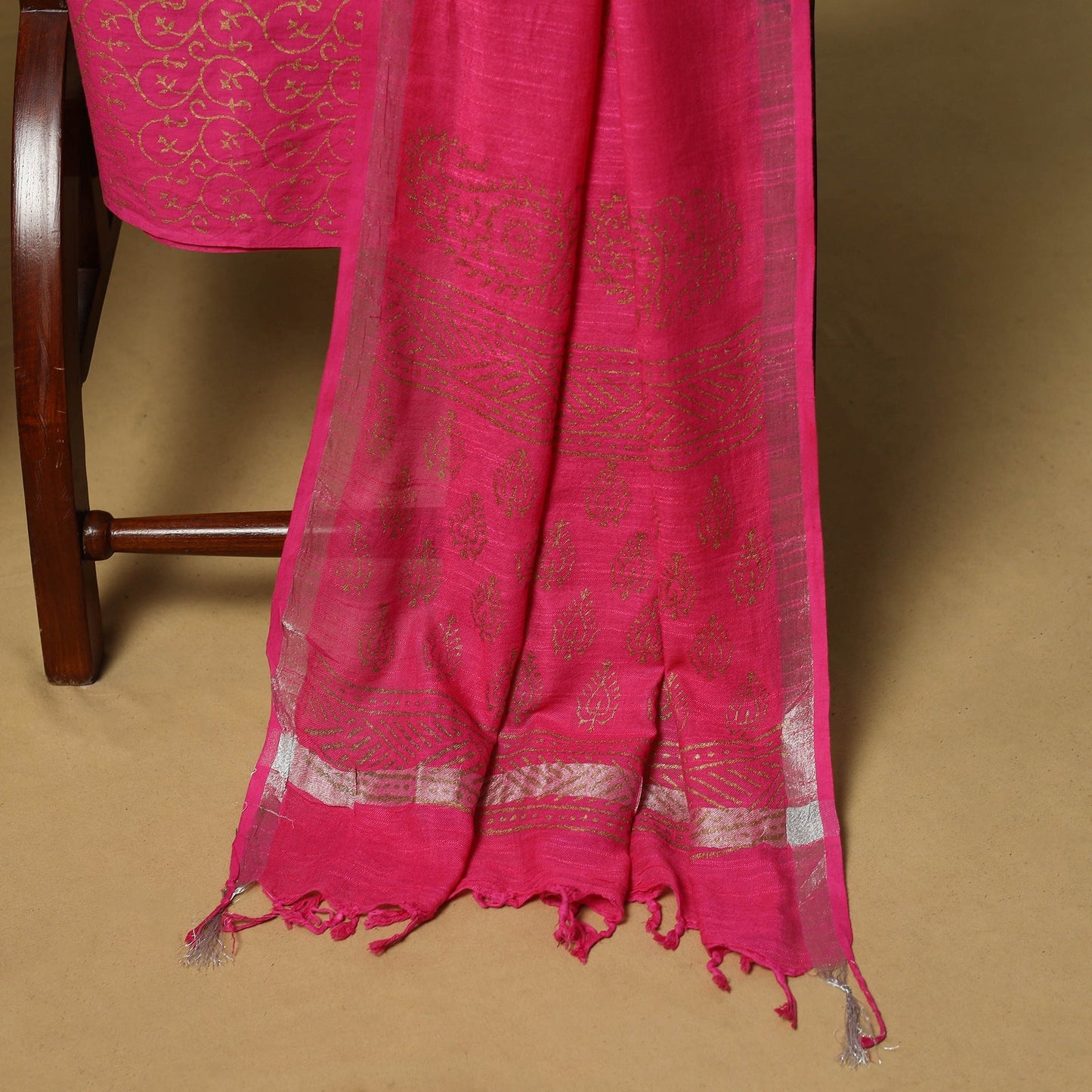 Hand jaipur linen 3pc unstitched dress material 21