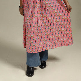 Hand cotton a-line sanganeri kurta for women 04