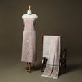 Hand block print cotton sanganeri 3pc unstitched dress