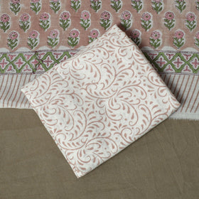 Hand block print cotton sanganeri 3pc unstitched dress