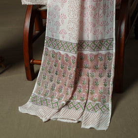 Hand block print cotton sanganeri 3pc unstitched dress
