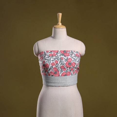 Hand block print cotton sanganeri blouse piece 78