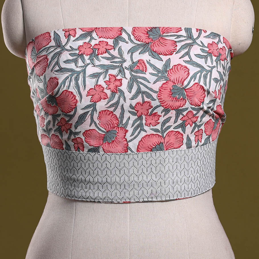 Hand block print cotton sanganeri blouse piece 78
