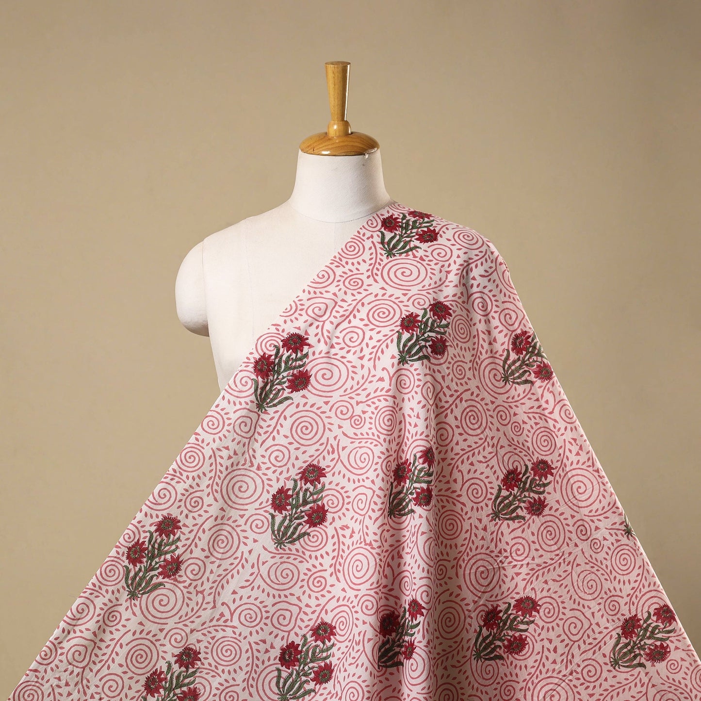 Hand cotton sanganeri fabric 06 - handcrafted