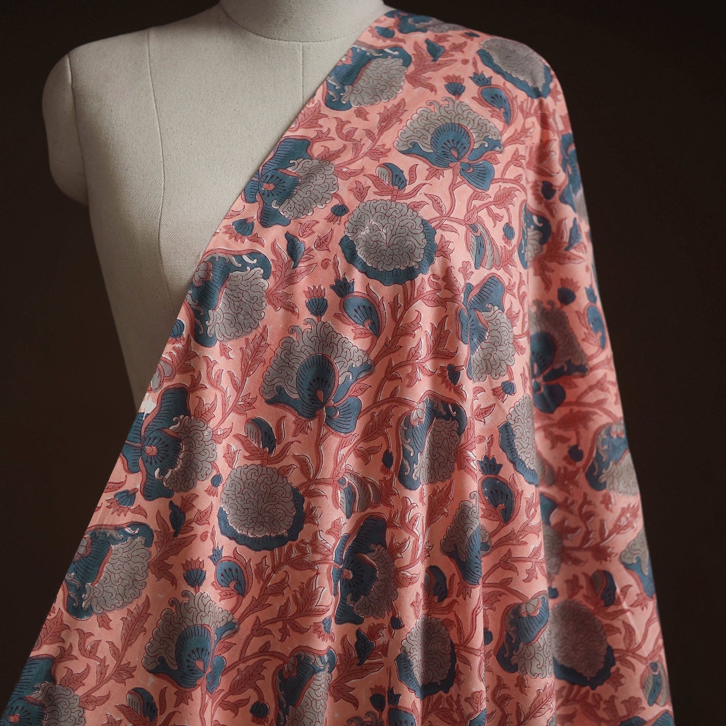 Hand block print cotton sanganeri fabric 18 - handcrafted