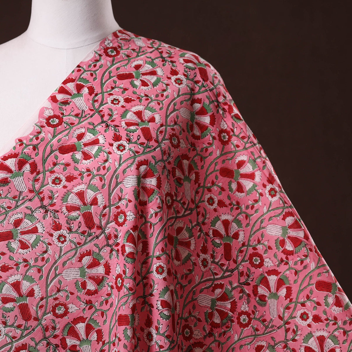 Hand cotton sanganeri fabric 44 - handcrafted