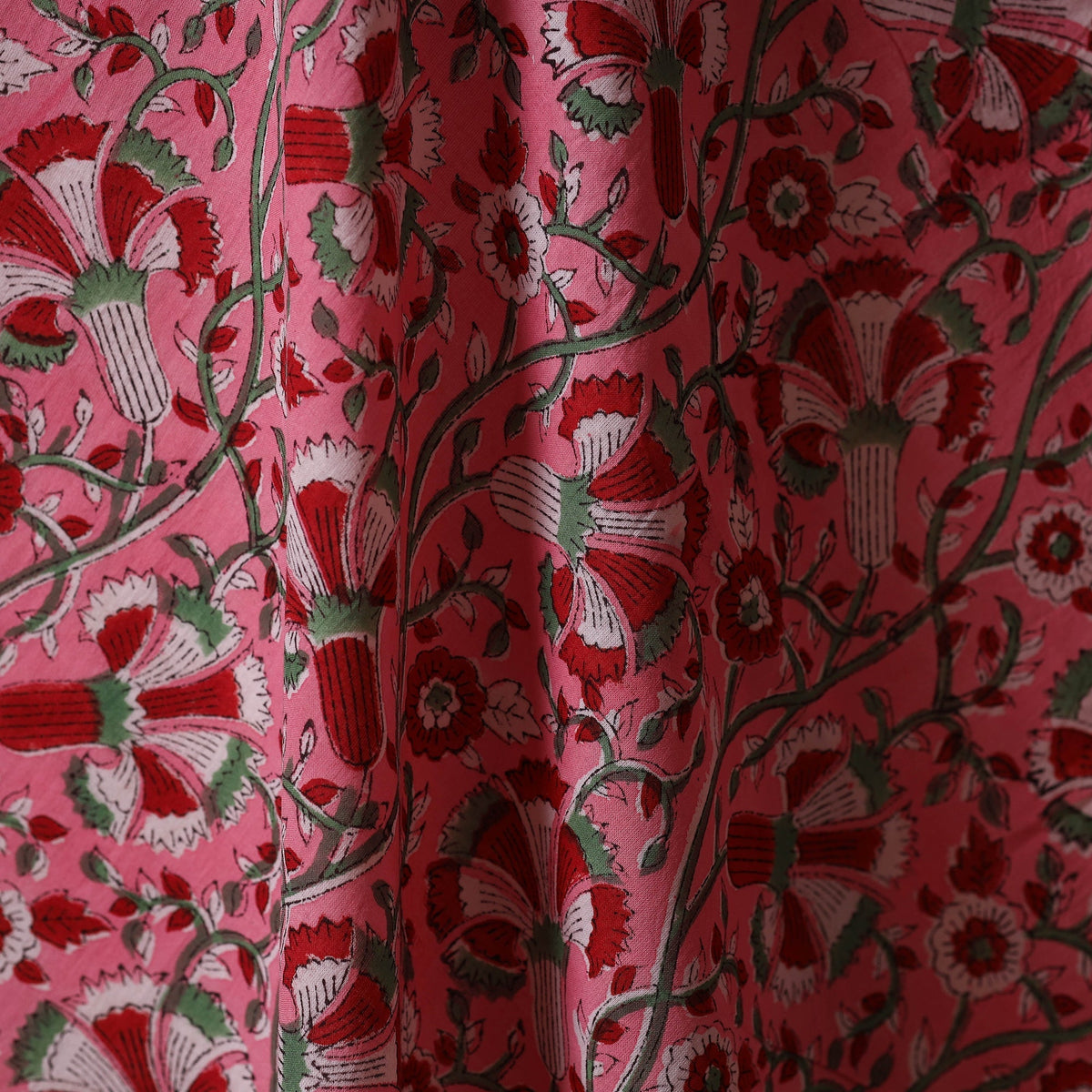 Hand cotton sanganeri fabric 44 - handcrafted