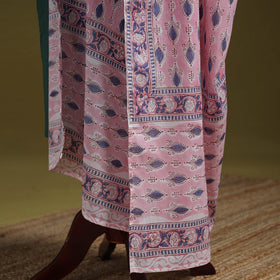Hand cotton sanganeri floral dupatta 23 - handcrafted