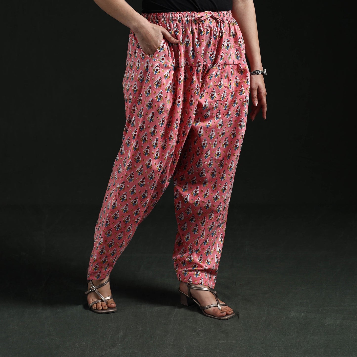 Hand block print cotton sanganeri salwar 02 - handcrafted