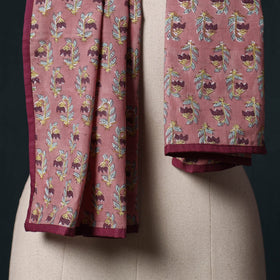 Hand block print cotton sanganeri stole 01 - handcrafted