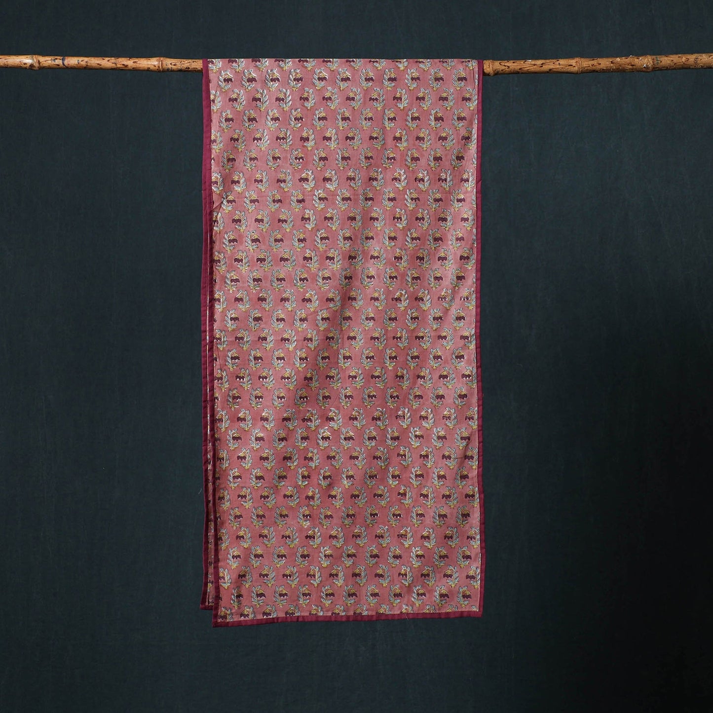 Hand block print cotton sanganeri stole 01 - handcrafted