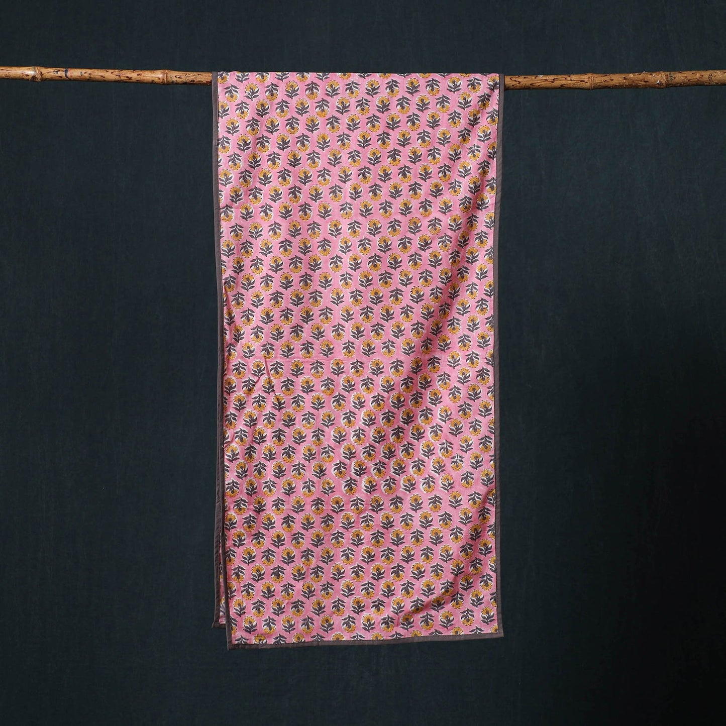 Hand block print cotton sanganeri stole 03 - handcrafted