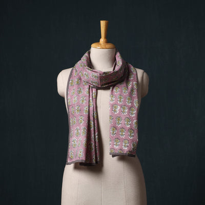 Hand block print cotton sanganeri stole 04 - handcrafted