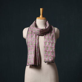 Hand block print cotton sanganeri stole 04 - handcrafted