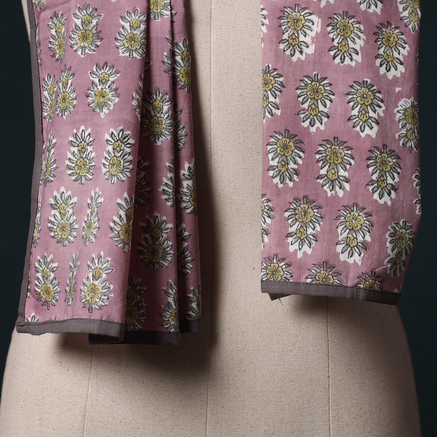 Hand block print cotton sanganeri stole 04 - handcrafted