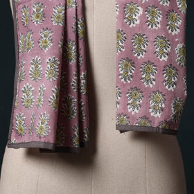 Hand block print cotton sanganeri stole 04 - handcrafted