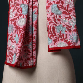 Hand block print cotton sanganeri stole 08 - handcrafted