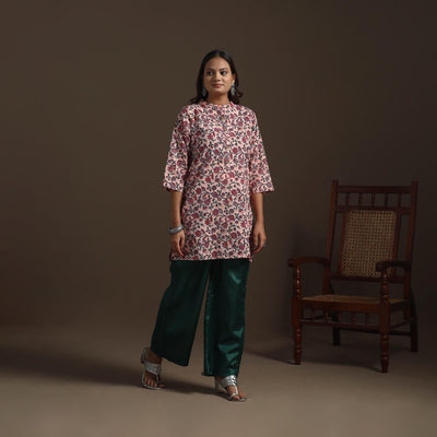 Hand cotton short sanganeri kurta for women 13 - handcrafted