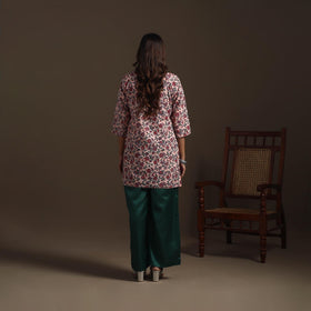 Hand cotton short sanganeri kurta for women 13 - handcrafted