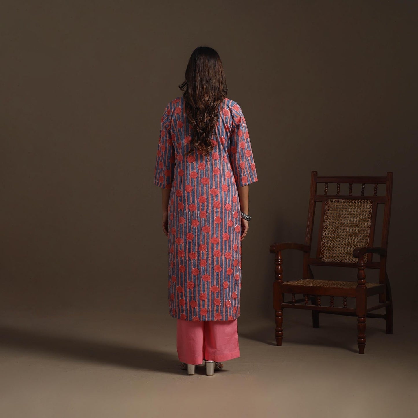 Hand cotton straight sanganeri kurta for women 07