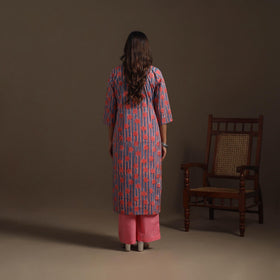 Hand cotton straight sanganeri kurta for women 07
