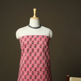 Hand block print mangalagiri cotton 3pc unstitched dress