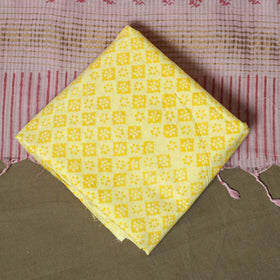 Hand block print mangalagiri cotton 3pc unstitched dress