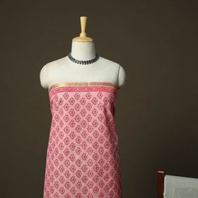 Hand block print mangalagiri cotton 3pc unstitched dress