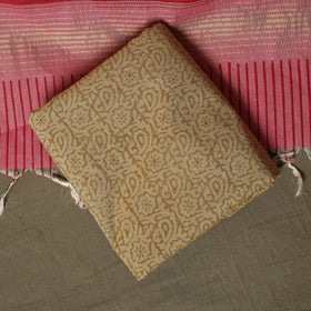 Hand block print mangalagiri cotton 3pc unstitched dress