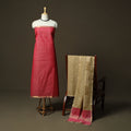 Hand block print mangalagiri cotton 3pc unstitched dress