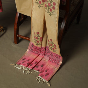 Hand block print mangalagiri cotton 3pc unstitched dress