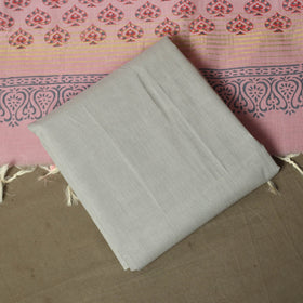 Hand block print mangalagiri cotton 3pc unstitched dress