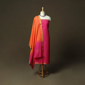 Hand block print mangalagiri cotton 3pc unstitched dress