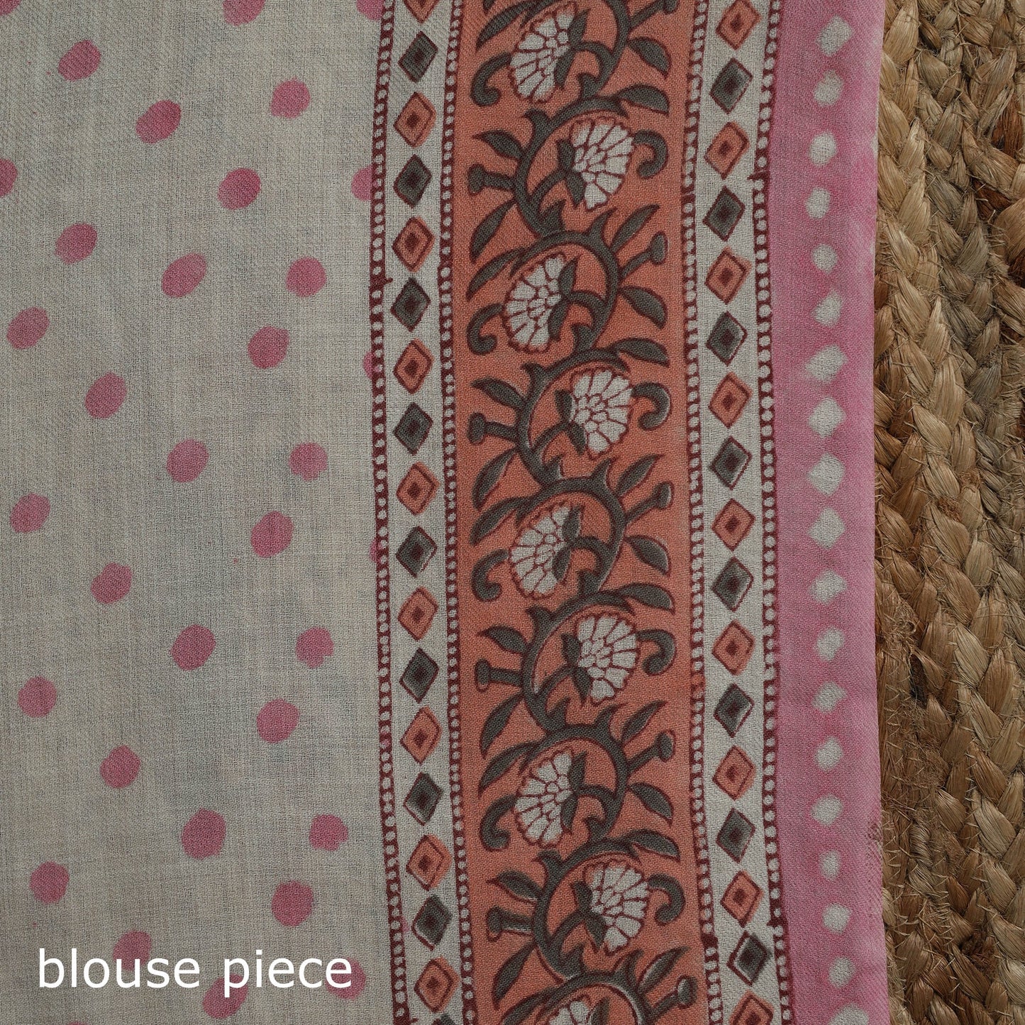 Hand merino wool sanganeri saree 01 - handcrafted