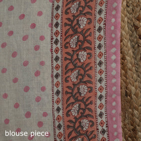 Hand merino wool sanganeri saree 01 - handcrafted