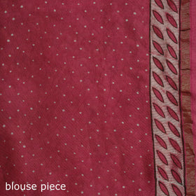 Hand block print natural dyed chanderi silk akola saree 16