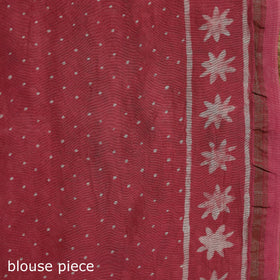 Hand block print natural dyed chanderi silk akola saree 18