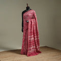 Hand block print natural dyed chanderi silk akola saree 18