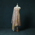 Hand block print sanganeri cotton 3pc unstitched dress