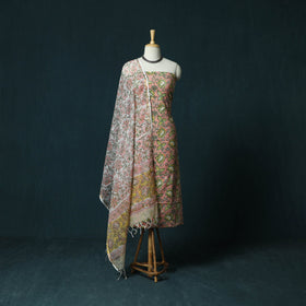 Hand block print sanganeri cotton 3pc unstitched dress