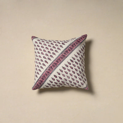 Hand sanganeri floral cushion cover 24 - handcrafted